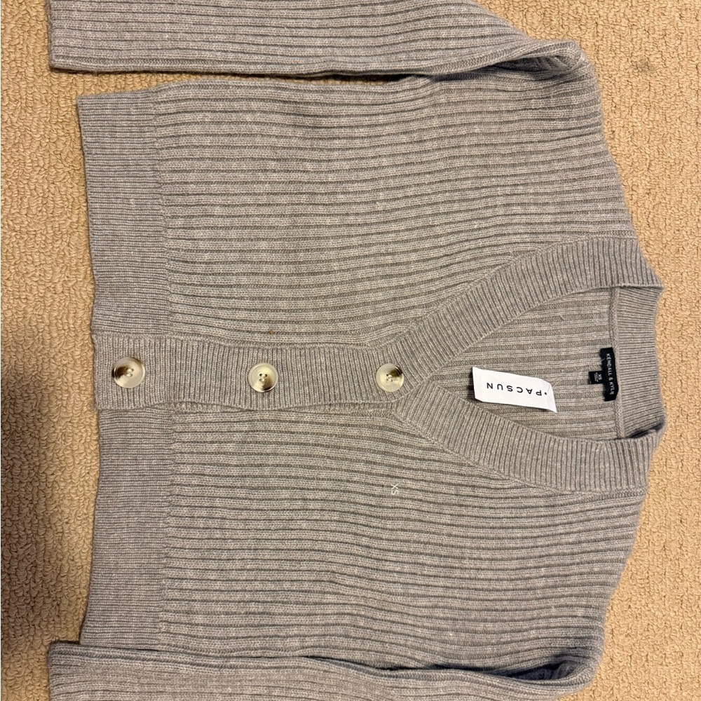 PacSun Light Gray Button-Up Cardigan